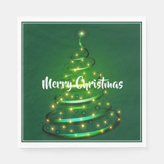 Serviette En Papier Papier Napkins - Arbre de Noël (Devant)
