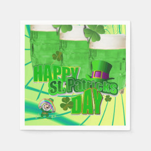 Serviette En Papier Papier Napkins Bière de la fête de St. Patrick