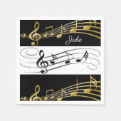 Serviette En Papier Papier Napkins, Black White Gold (Devant)