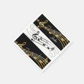 Serviette En Papier Papier Napkins, Black White Gold (Coin)