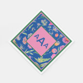 SERVIETTE EN PAPIER PAPIER NAPKINS FLEURS DE MONOGRAMME PERSONNALISÉES (Coin)