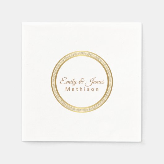 Serviette En Papier Papier Napkins-Gold Cercle éternel (Devant)