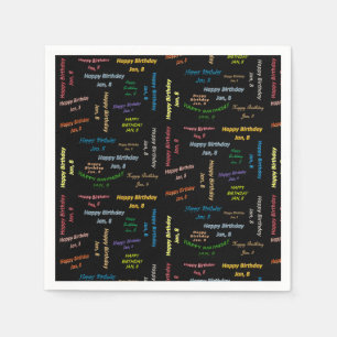 Serviette En Papier Papier Napkins janvier, 8 Anniversaire