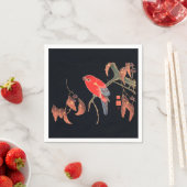 Serviette En Papier PAPIER NAPKINS : JAPONAIS WOODBLOCK : ITÖ JUKUCHre (En situation)