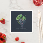 SERVIETTE EN PAPIER PAPIER NAPKINS : REDOUTÉ : RAISINS NOIRS (En situation)