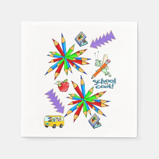 Serviette En Papier Papier Napkins, Retour à l'école est Cool (Devant)