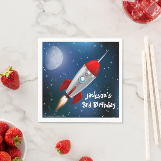 Serviette En Papier Papier Napkins Space Ship, Astronaut fête d'annive (En situation)
