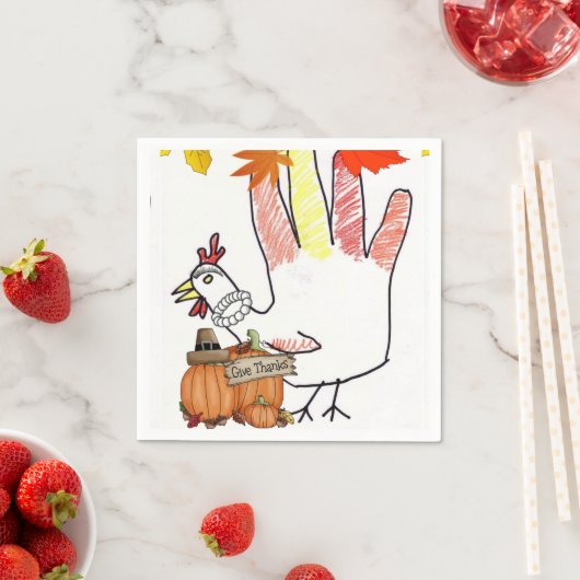 Serviette En Papier Papier Napkins Thanksgiving (En situation)