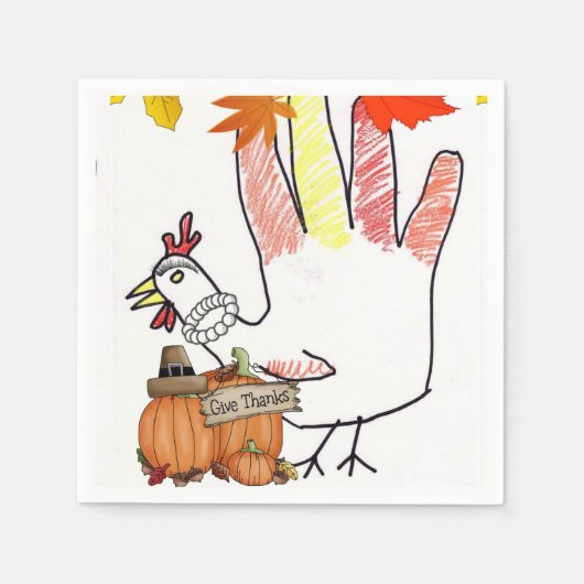 Serviette En Papier Papier Napkins Thanksgiving (Devant)