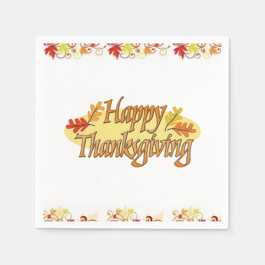 Serviette En Papier Papier Napkins Thanksgiving (Devant)