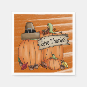 Serviette En Papier Papier Napkins Thanksgiving