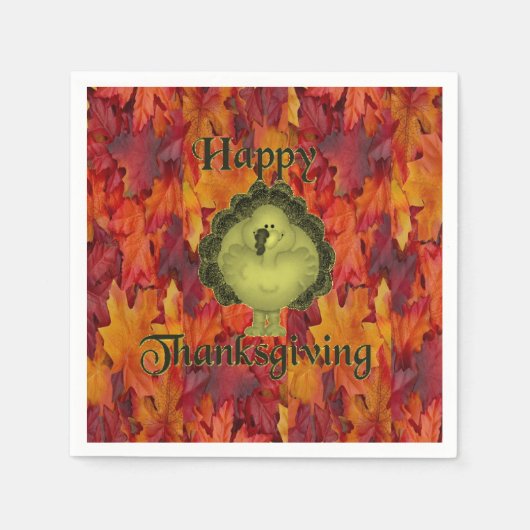 Serviette En Papier Papier Napkins Thanksgiving (Devant)