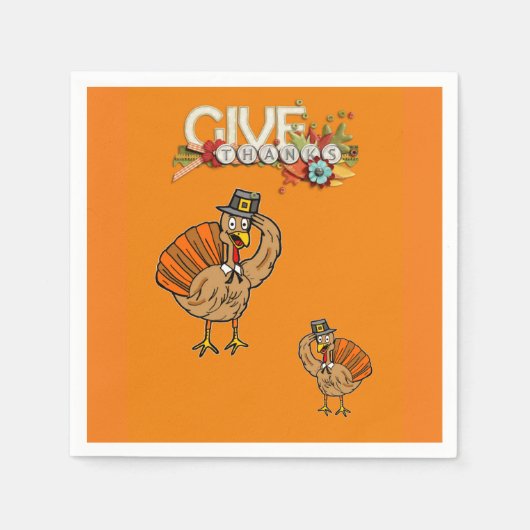 Serviette En Papier Papier Napkins Thanksgiving (Devant)