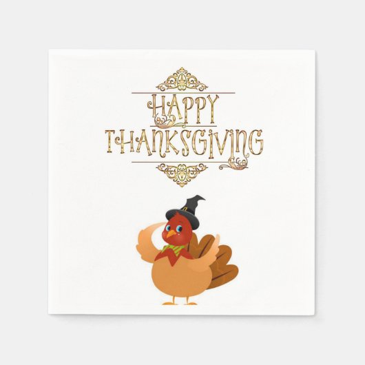 Serviette En Papier Papier Napkins Thanksgiving (Devant)
