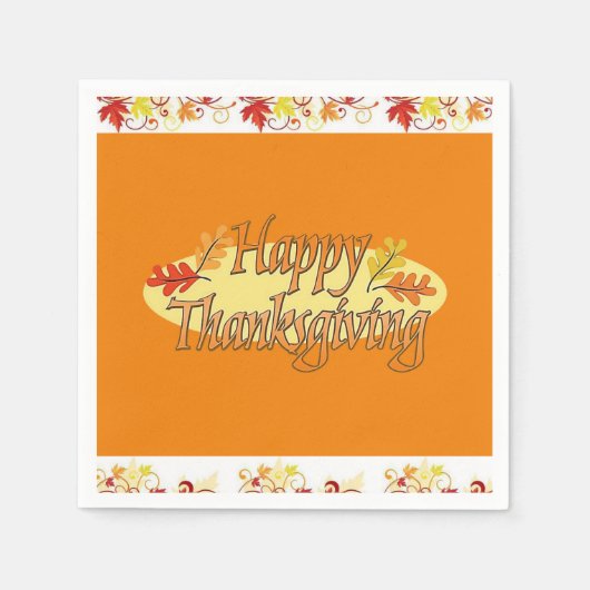 Serviette En Papier Papier Napkins Thanksgiving (Devant)