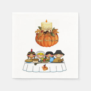 Serviette En Papier Papier Napkins Thanksgiving