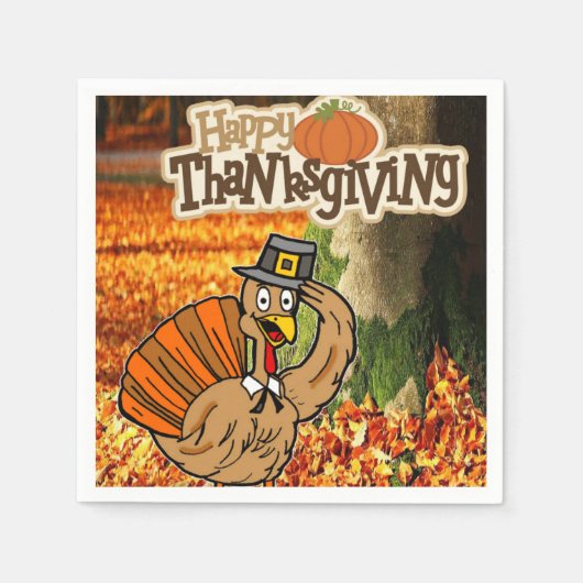 Serviette En Papier Papier Napkins Thanksgiving (Devant)