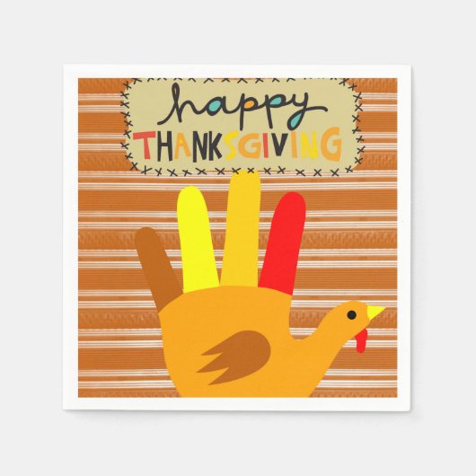 Serviette En Papier Papier Napkins Thanksgiving (Devant)