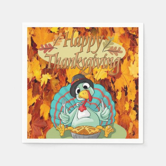 Serviette En Papier Papier Napkins Thanksgiving (Devant)