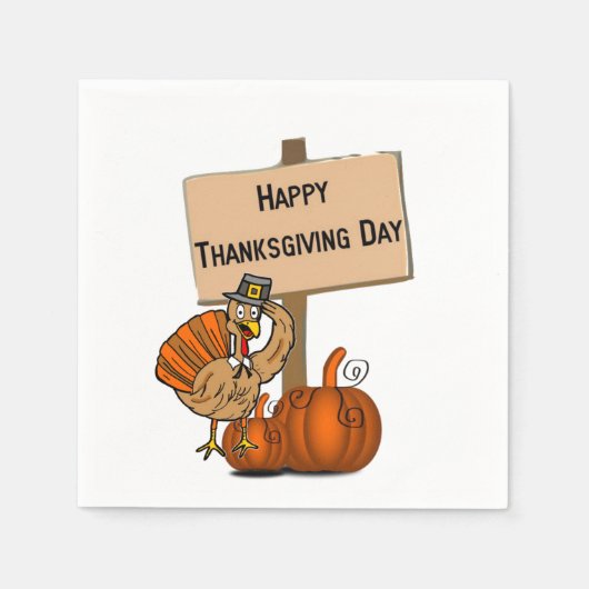 Serviette En Papier Papier Napkins Thanksgiving (Devant)