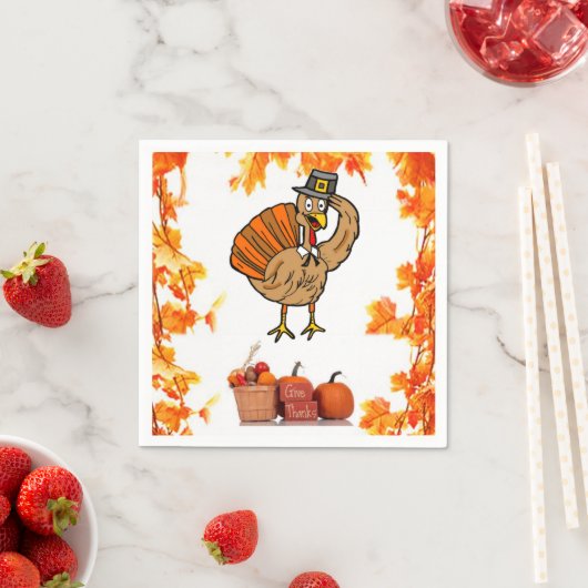 Serviette En Papier Papier Napkins Thanksgiving (En situation)