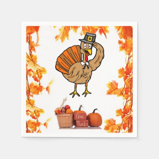 Serviette En Papier Papier Napkins Thanksgiving (Devant)