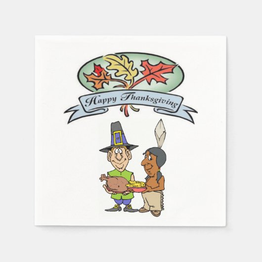 Serviette En Papier Papier Napkins Thanksgiving (Devant)
