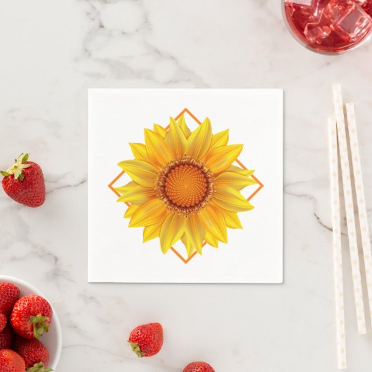 Serviette En Papier Papier Napkins-Tournesol (En situation)