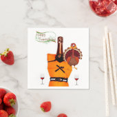 Serviette En Papier Papier Napkins Vin Thanksgiving (En situation)