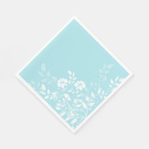 Serviette En Papier Papier Naples-Aqua Floral