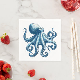 Serviette En Papier Papier Nautique Octupus