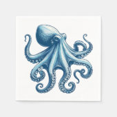 Serviette En Papier Papier Nautique Octupus (Devant)