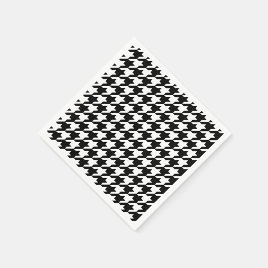 Serviette En Papier Papier noir Houndstooth Napkins (Coin)