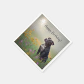 Serviette En Papier Papier noir Pitbull d'anniversaire (Coin)