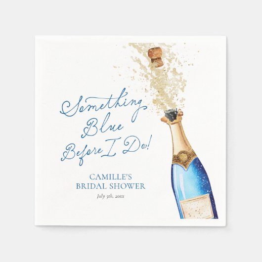 Serviette En Papier Papier nuptial de Brunch bleu (Devant)