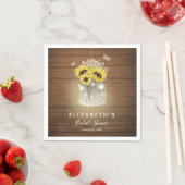 Serviette En Papier Papier nuptial tournesol Mariage grange (En situation)