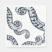 Serviette En Papier Papier Octopus Nautique Marine (Devant)