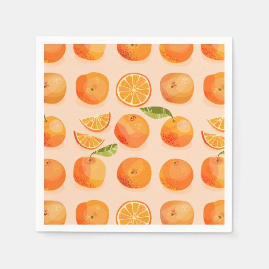 Serviette En Papier Papier orange Citrus Napkin (Devant)