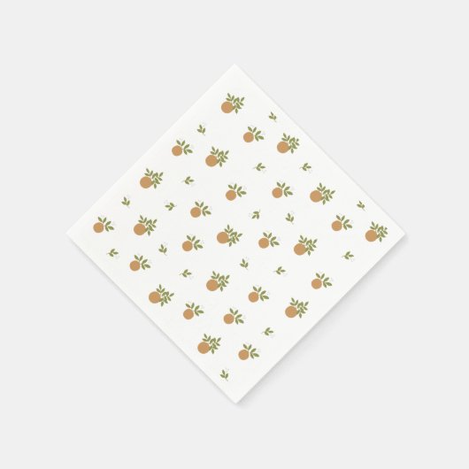 Serviette En Papier Papier orange Little Cutie Napkin (Coin)