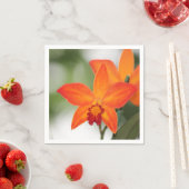 Serviette En Papier Papier Orange Tropical Napkin (En situation)