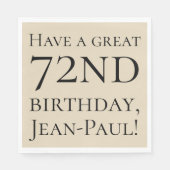 Serviette En Papier Papier ordinaire 72e anniversaire serviettes (Devant)