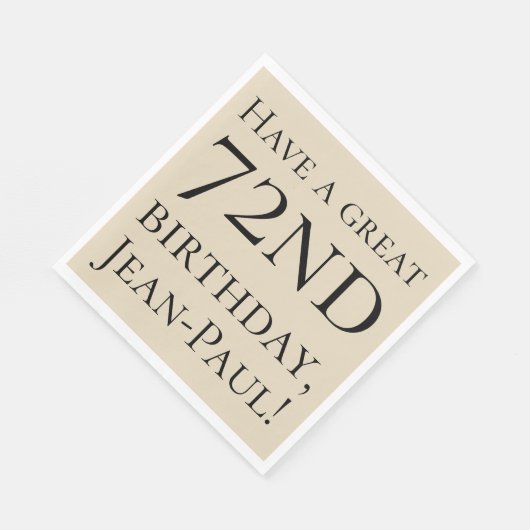 Serviette En Papier Papier ordinaire 72e anniversaire serviettes (Coin)