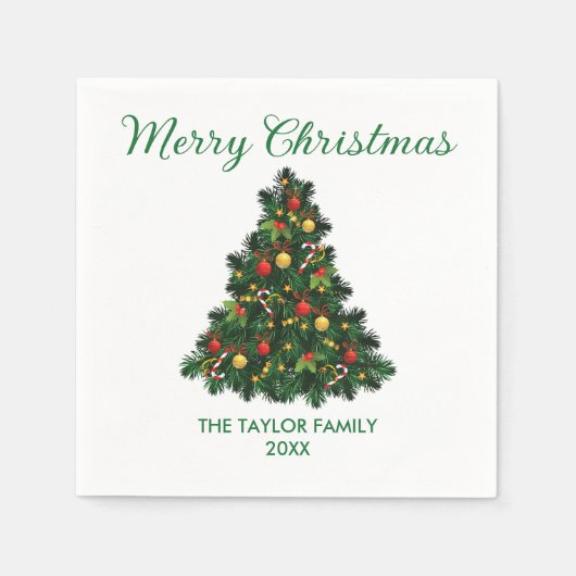 Serviette En Papier Papier ornemental Joyeux de Noël (Devant)
