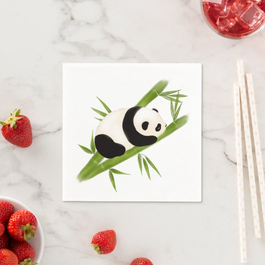 Serviette En Papier Papier Panda Bear Napkin (En situation)