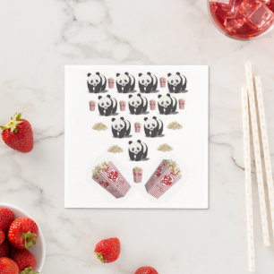 Serviette En Papier Papier, Panda Bear Popcorn