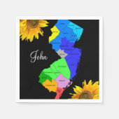 Serviette En Papier Papier Papier Carte du New Jersey tournesol (Devant)