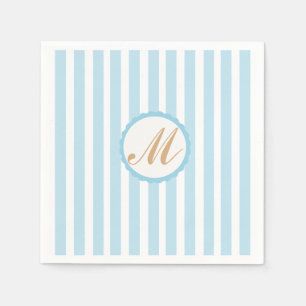 Serviette En Papier Papier Papier Monogramme Or Blanc Bleu Bleu Bleu