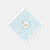 Serviette En Papier Papier Papier Monogramme Or Blanc Bleu Bleu Bleu (Coin)