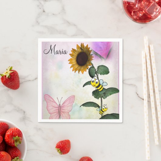 Serviette En Papier Papier Papier Papier Bumblebee Tournesol (En situation)