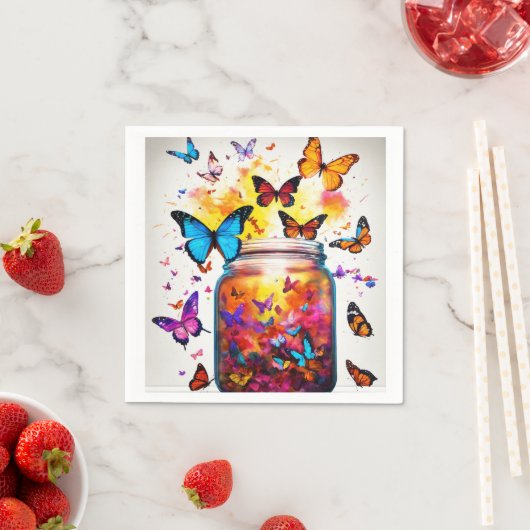 Serviette En Papier "Papier Papier Papier Papier Papier Papier Papier" (En situation)